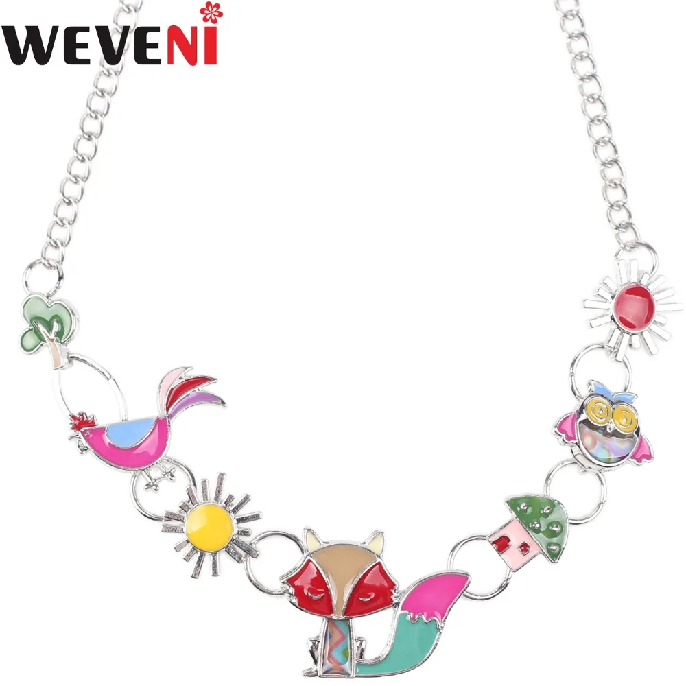 WEVENI массивное ожерелье чокер из эмалевого сплава с совой и белкой Новинка 2017 года