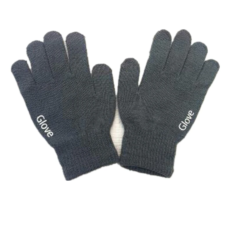 S153 Dark Gray YSDNCHI зимние перчатки вязаные варежки сенсорные рукавицы стрейч использовать смартфон Шерсть-вязать теплые черные перчатки для женщин и мужчин - Цвет: S153 Dark Gray