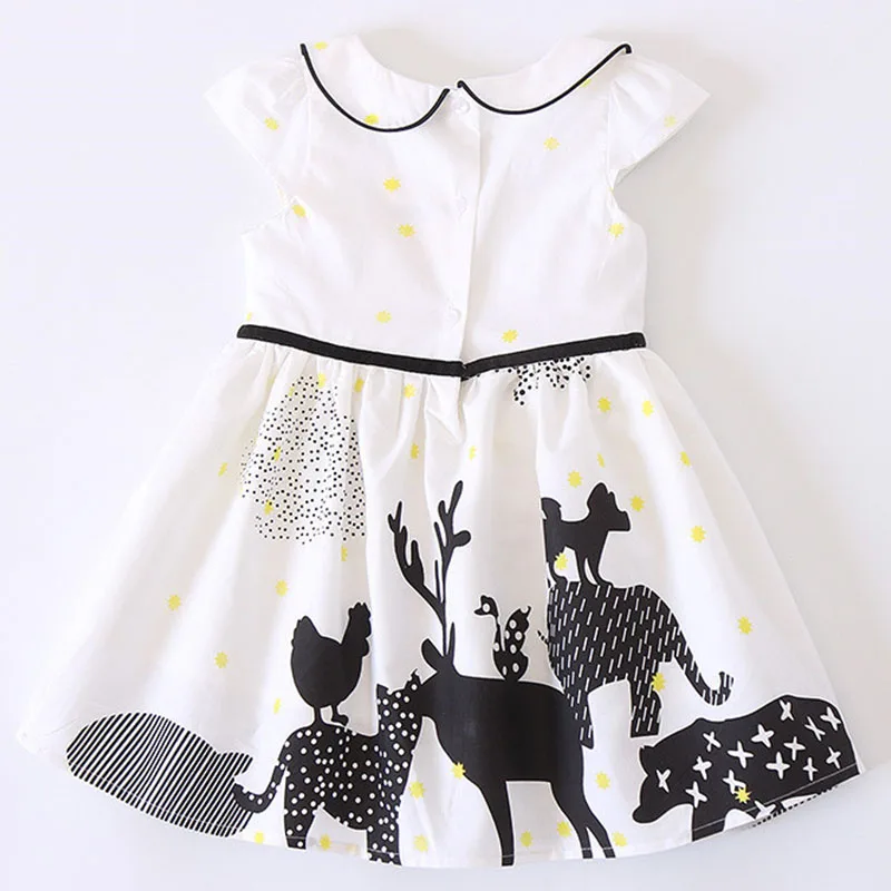 Chaffare Summer Girls Dress Cotton 2018 Cartoon Animal Print Baby Dresses Casual Children Costumes Fashion Kids Clothes for Girl | Детская