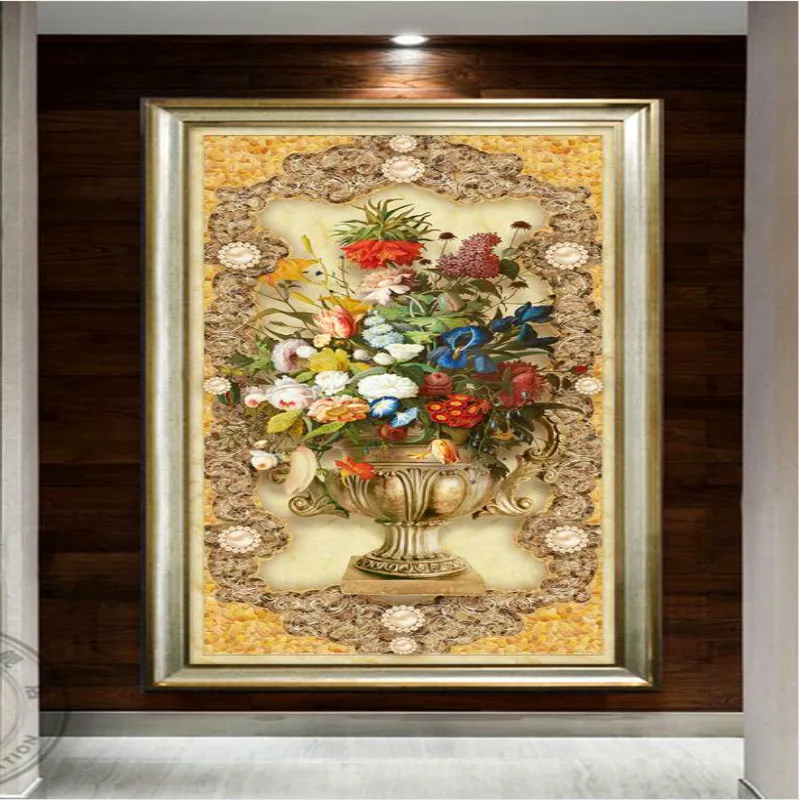 3d обои для стен улучшение дома картина маслом в европейском стиле цветы мрамор