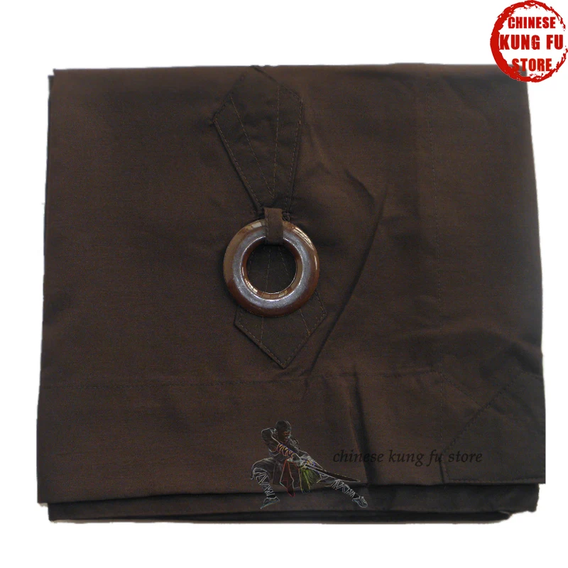 Темно коричневое буддистское платье монах кеса шаолин кунг фу костюм