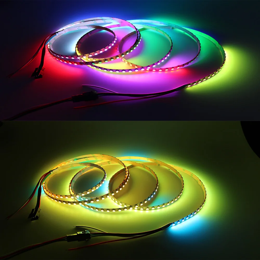 SK6812 1 м 2 Мини 3535 Адресуемая RGB светодиодная Пиксельная полоса 144 светодиодов/м DC5V