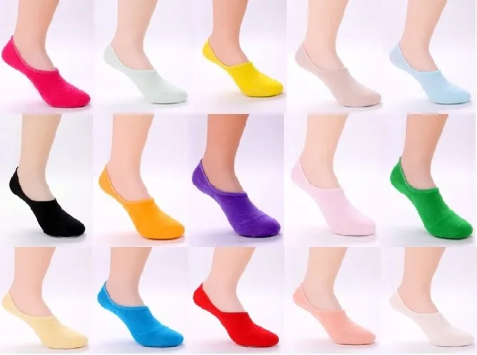 

Free Shipping 14pcs=7 pairs/lot Bamboo fiber cotton Womens candy colors invisible ankle Socks anti- slip cheap good qualtiy
