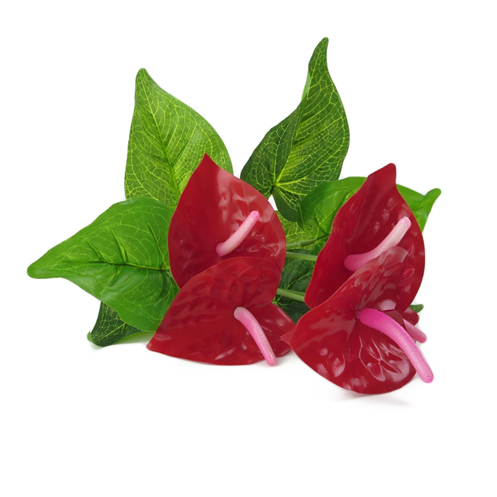 1 шт. искусственные растения красные антуриевые цветы реалистичное внутреннее