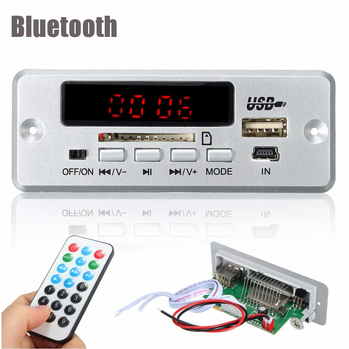 CLAITE MP3 радио FM декодер плата bluetooth 12V5V Универсальный аудио усилитель доска беспроводной модуль с USB TF карта для автомобиля