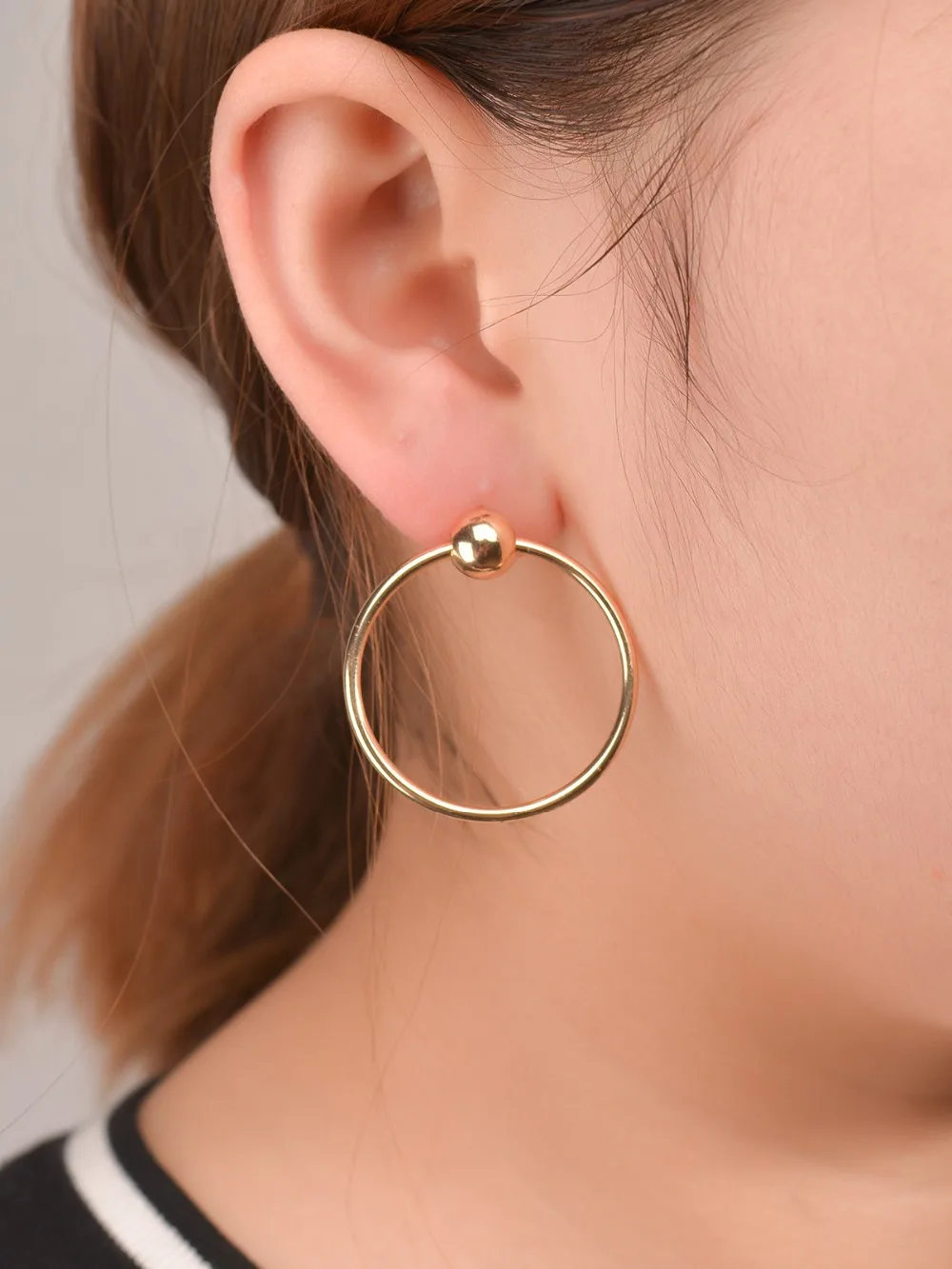 Женские серьги huggie circle большие золотистые кольца для женщин обручи orecchini cerchio boucles