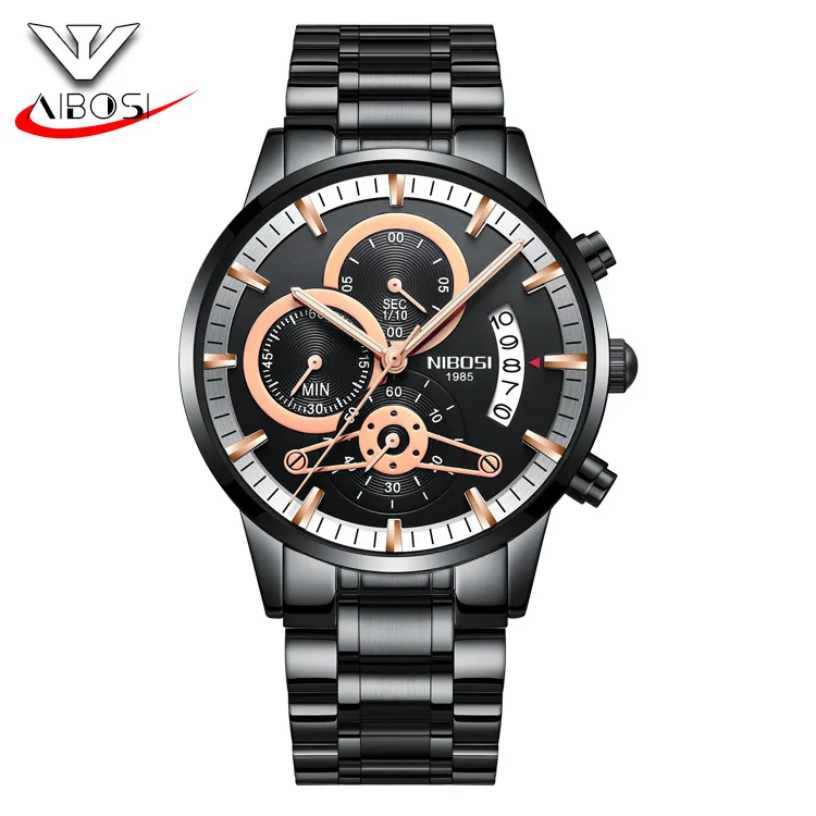 Часы NIBOSI Men Watches Luxury Top Brand gold Watch Relogio Masculino Military Army Analog Quartz Wristwatch 2309. - Фото №1