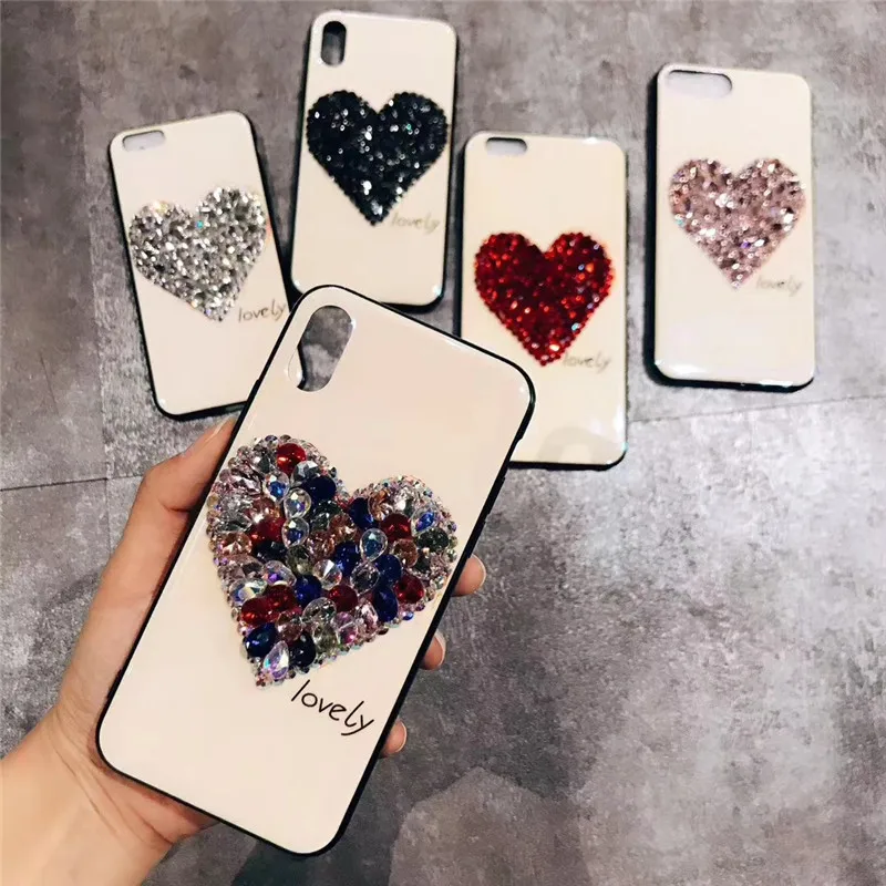Marchcover для iPhone XS MAX XR X 8 7 6S 6 Plus Роскошные блестящие стразы в форме сердца любовь