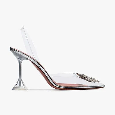 Party High Heel Shoes Women Krystal PVC Pumps Fashion Pointed Toe Luxury Designers Wedding | Обувь