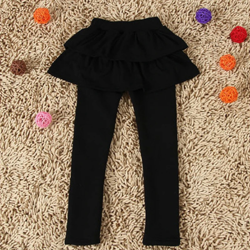 Весна-Зима 2019 однотонные обтягивающие чулки с юбкой для маленьких девочек