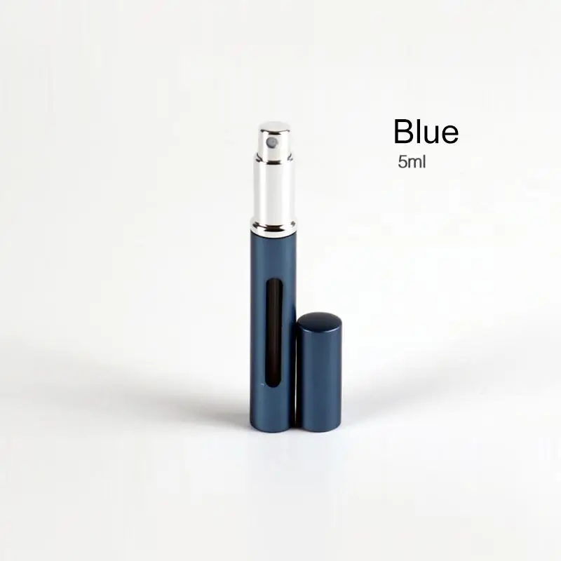 Blue 5 мл портативный мини-распылитель для духов, для путешествий, многоразовый флакон, флакон для духов, флакон для распыления ароматов, чехол-насос, пустые косметические контейнеры - Цвет: Blue