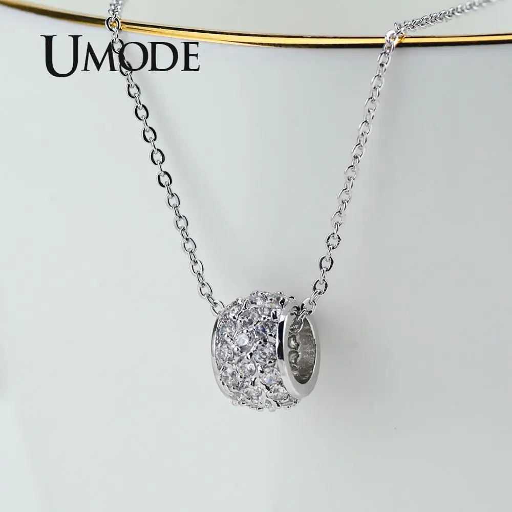 UMODE круглый шар длинное ожерелье s для женщин цепи корейское простое уникальное ожерелье Подарки для девочек трендовая подвеска чокер ювелирные изделия UN0327