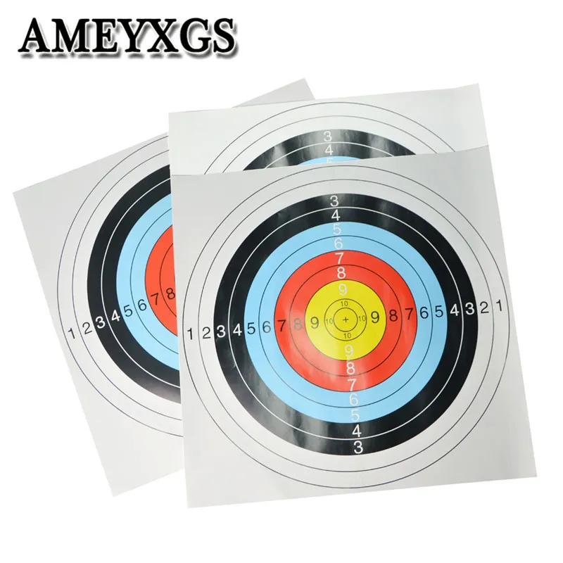 

12Pcs 59.5*59.5cm Archery Targets Paper Face Dart Arrow Target Practice Thicken Paper Full Ring Targeting Shooting Accessories