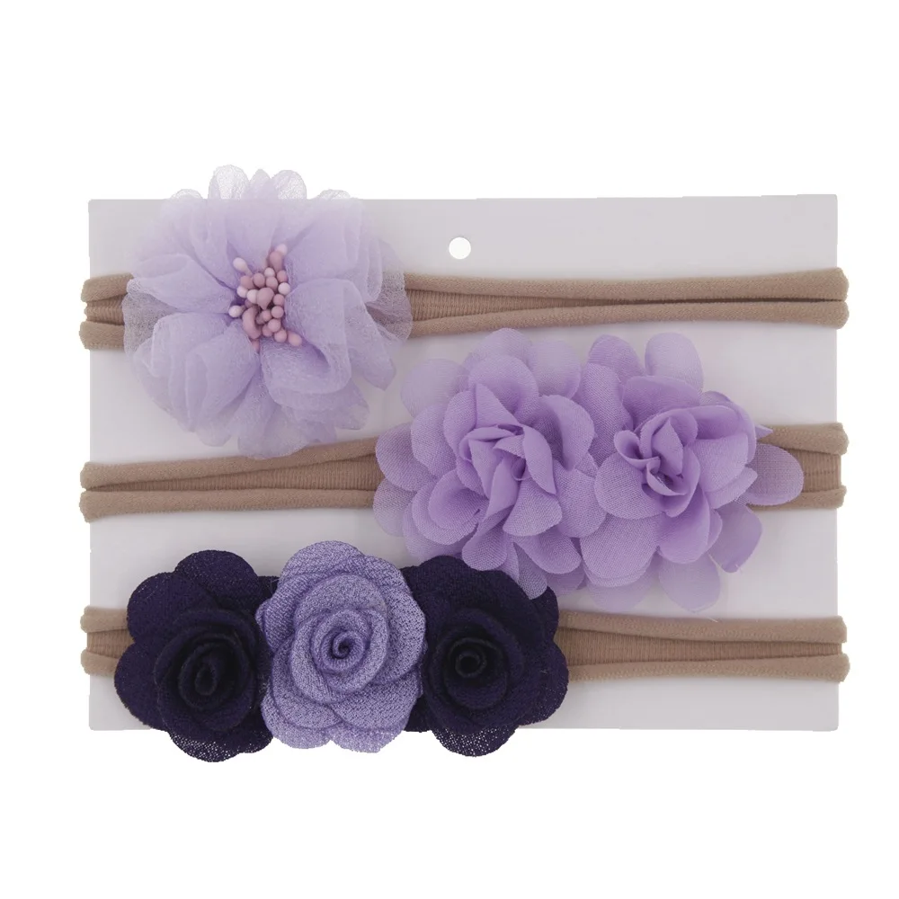 3 шт. шифоновые повязки на голову с цветами для девочек|Аксессуары| |