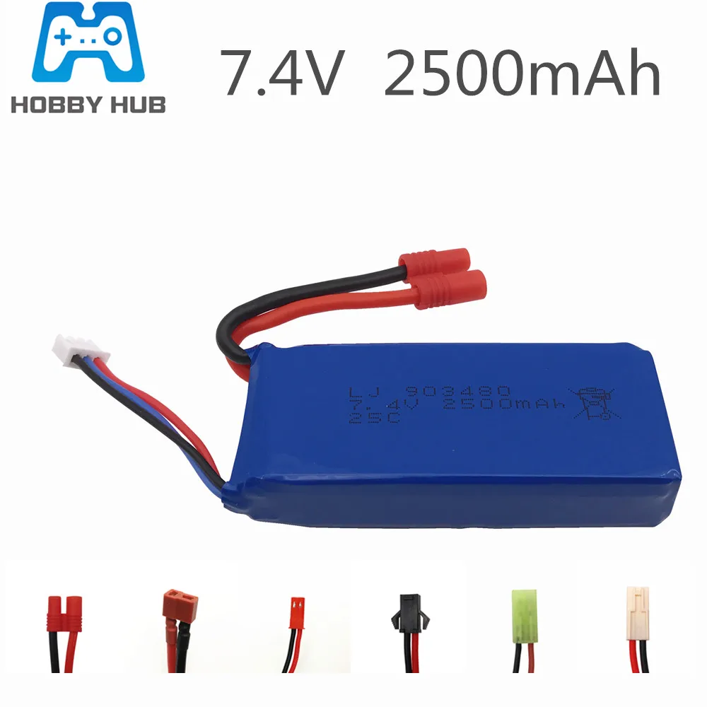 

7.4V 2500mAh 903452 25c lipo battery for Syma X8C X8W X8G RC Drone spare Part 2S 7.4v Battery for 12428 12423 RC Car