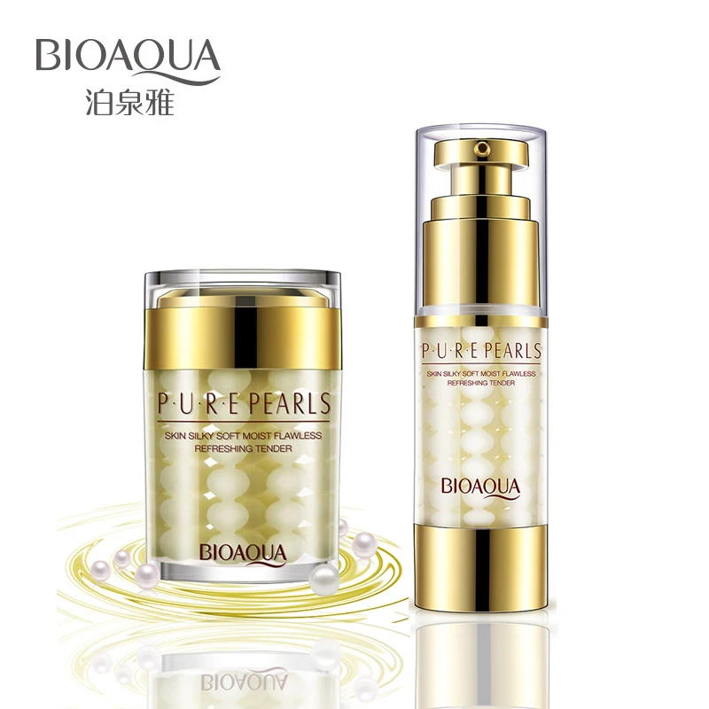 2 шт./лот BIOAQUA жемчужная уход за кожей лица крем + Сущность Гиалуроновая кислота