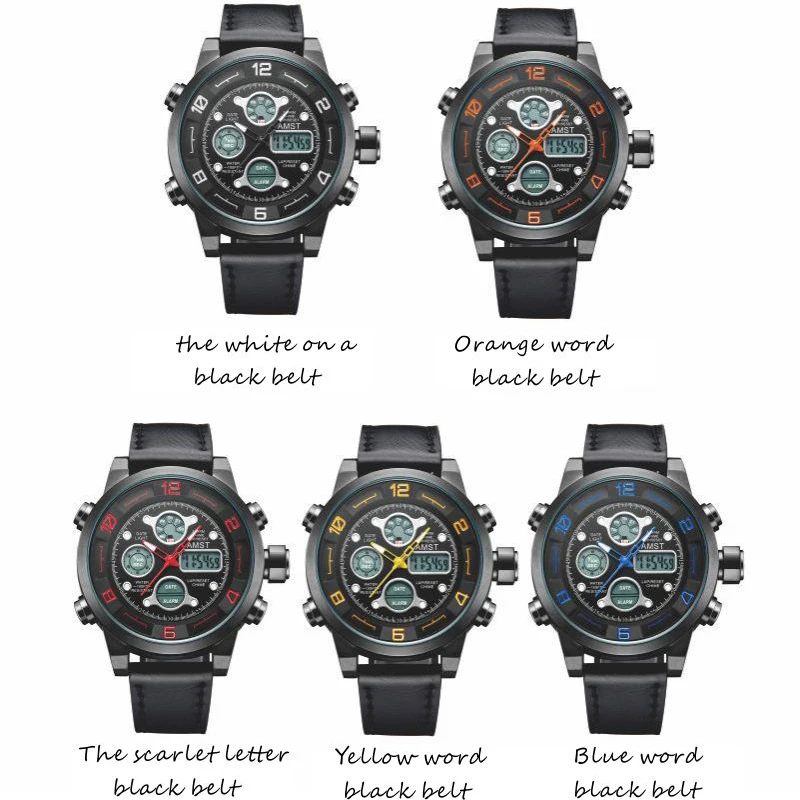 Часы AMST мужские спортивные водонепроницаемые цифровые светодиодный|Мужские