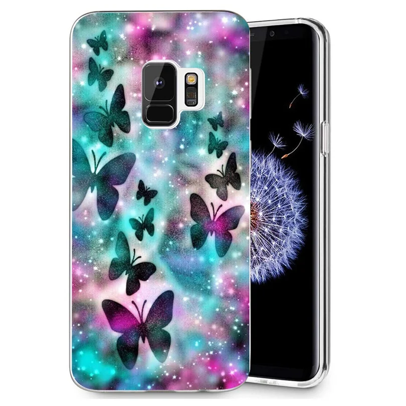 Чехол-бабочка с белым цветком для телефона Samsung Galaxy S3 S9 S9Plus S8 Plus S7 edge Note 8