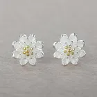 Женские серьги-гвоздики из серебра 925 пробы, в форме цветка