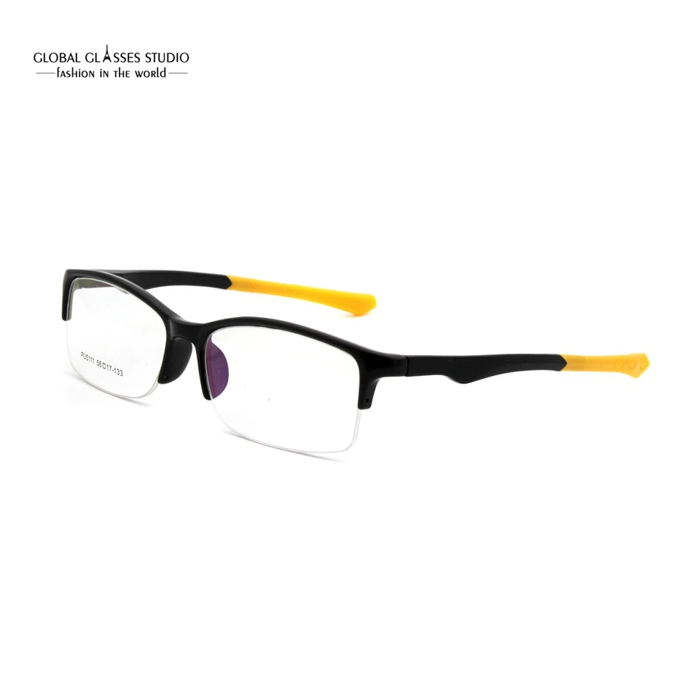 

New Athletic Unisex Plastic Titanium Half Frame Optical Frames PU5111-C1-3