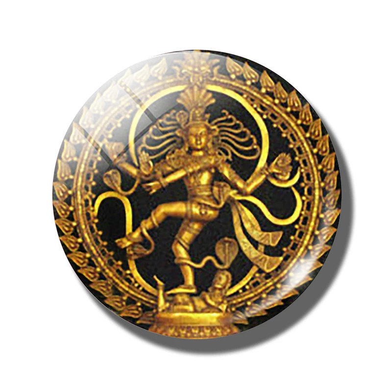 Lakshmi золото 30 мм магнит на холодильник Шива амулет Индия богиня богатства стекло купол магнитные наклейки на холодильник украшение дома - Цвет: PACK OF 1