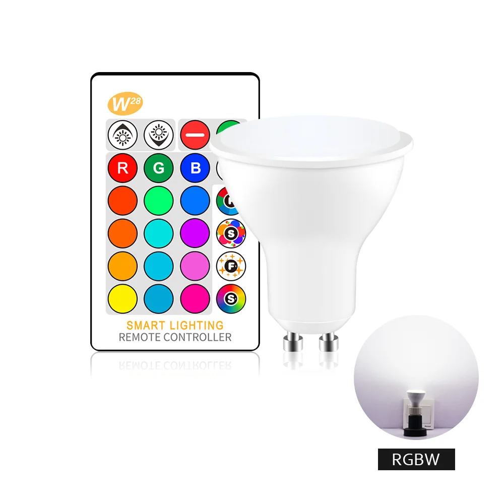 RGBW Светодиодный RGB GU10 Лампочка 8 Вт лампа светильник 110 В 220 В светодиодный лампочка RGBW RGBWW лампада светодиодный светильник 16 цветов сменный с ИК-пультом дистанционного управления - Испускаемый цвет: RGBW
