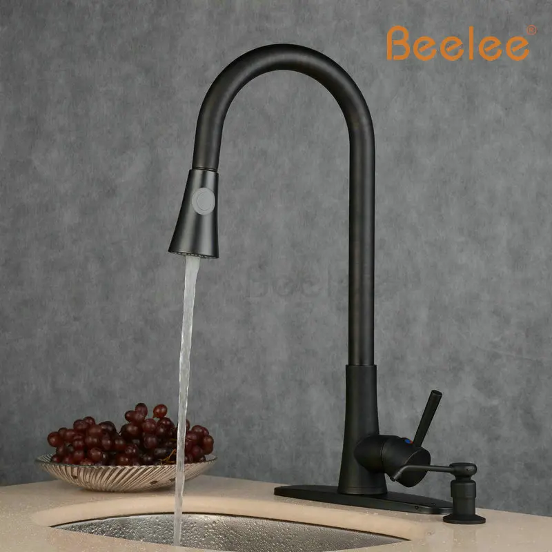 Beelee лучшее качество хромированный Твердый латунный водопроводный кухонный кран