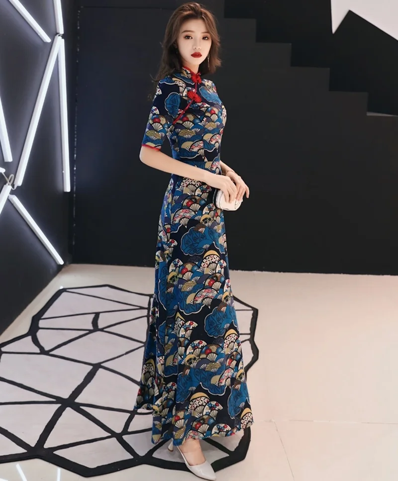 Китайское традиционное платье Cheongsam Qipao женское Шанхай Тан японское кимоно юката женское Макси Ао Дай вьетнамское платье FF1746