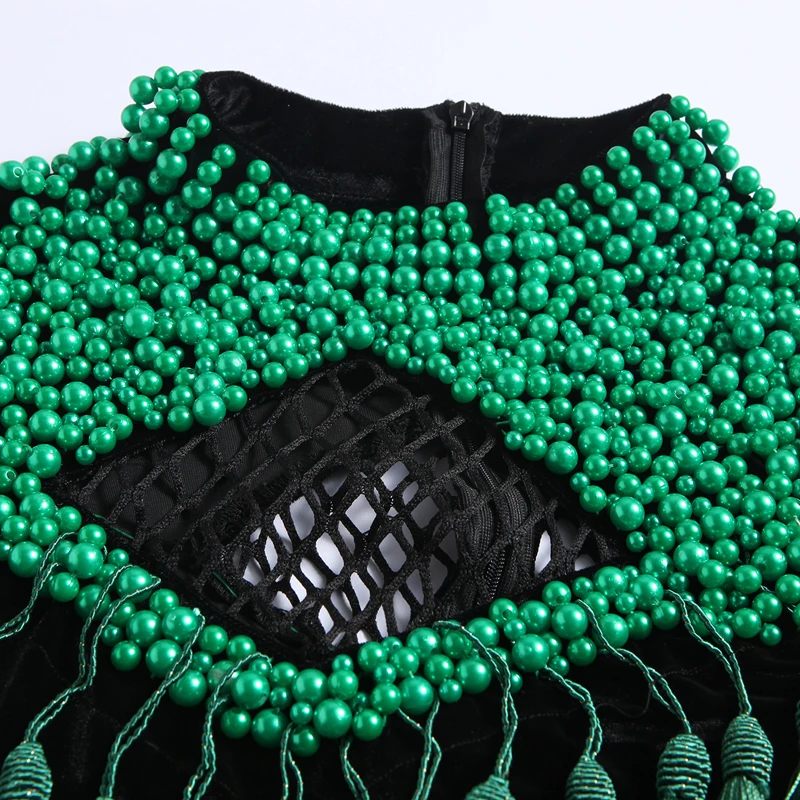 Женское длинное платье подиумное ажурное с кисточками и ручной работы 2017| |