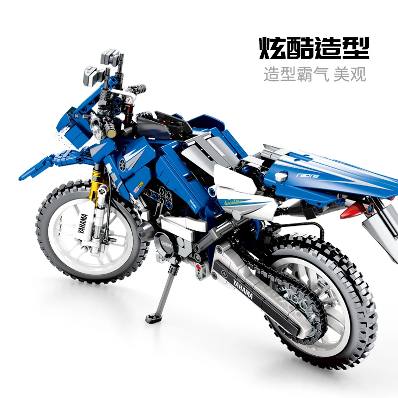 799 шт Yamaha Technic синий откат крейсерский мотоцикл строительные блоки игрушки 701702 |