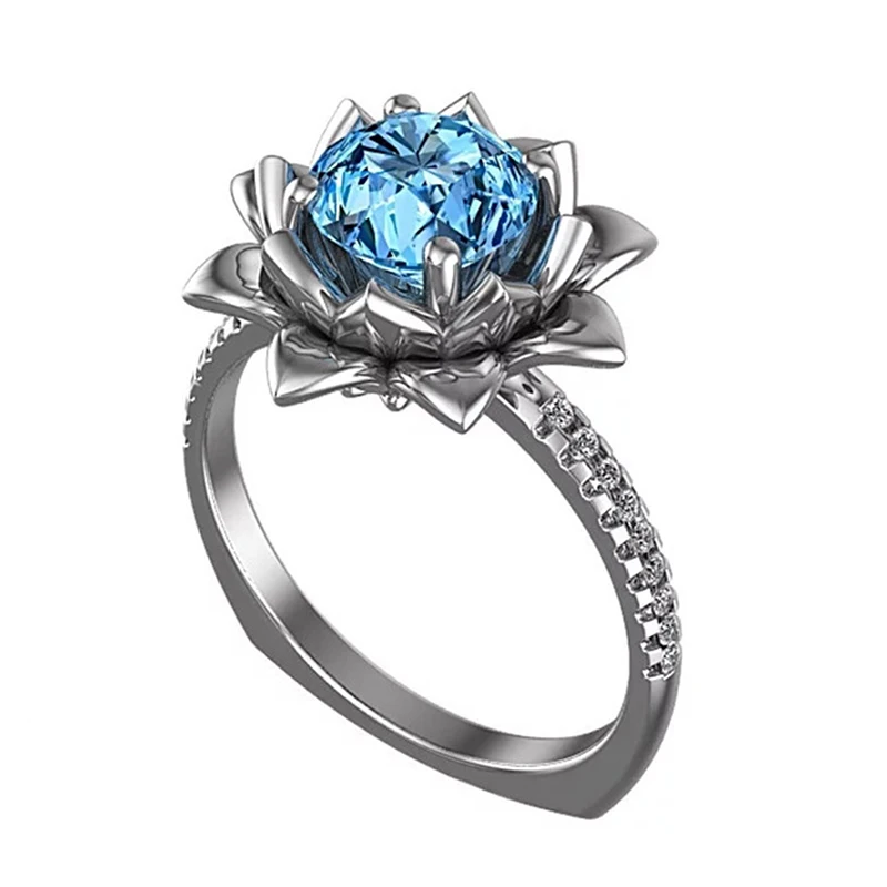 Blue Natural Stone Ring Women Wedding Engagement Size 6-10 Fashion Party Hot Sale | Украшения и аксессуары