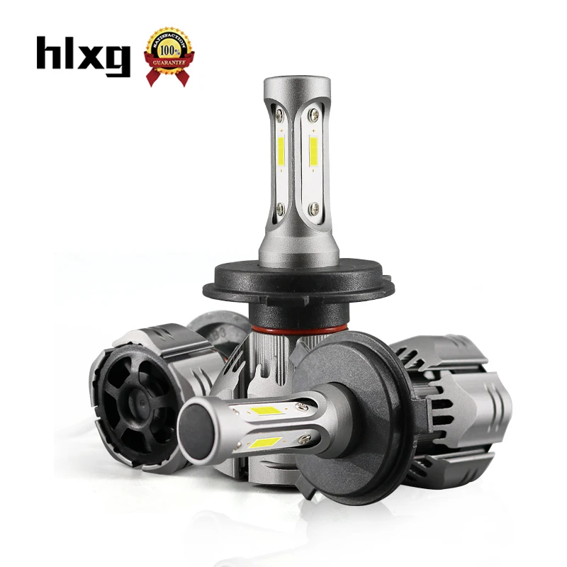 HLXG Мини Автомобильный головной светильник s H1 H11 H7 H4 светодиодный лампы 8000LM 72 Вт 6500