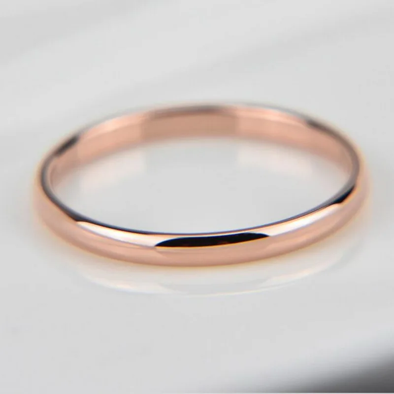 Titanium rose TR002 Italina Rigant сплошное кольцо с покрытием из натурального золота 18К, классическое простое кольцо высшего качества в двух цветах на выбор#RG90696 - Цвет основного камня: Titanium rose TR002