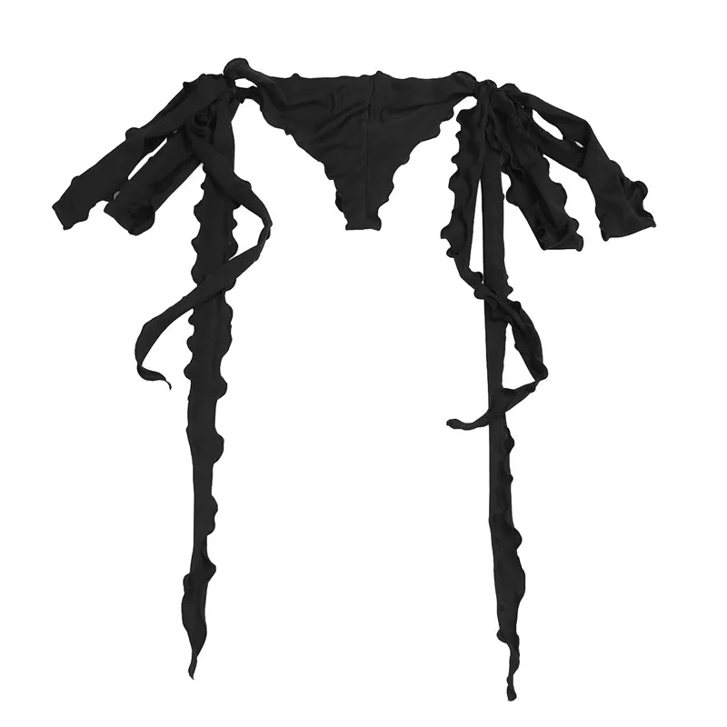 Женская одежда TiaoBug стрейч лента с завязками на боку ультра низкая посадка