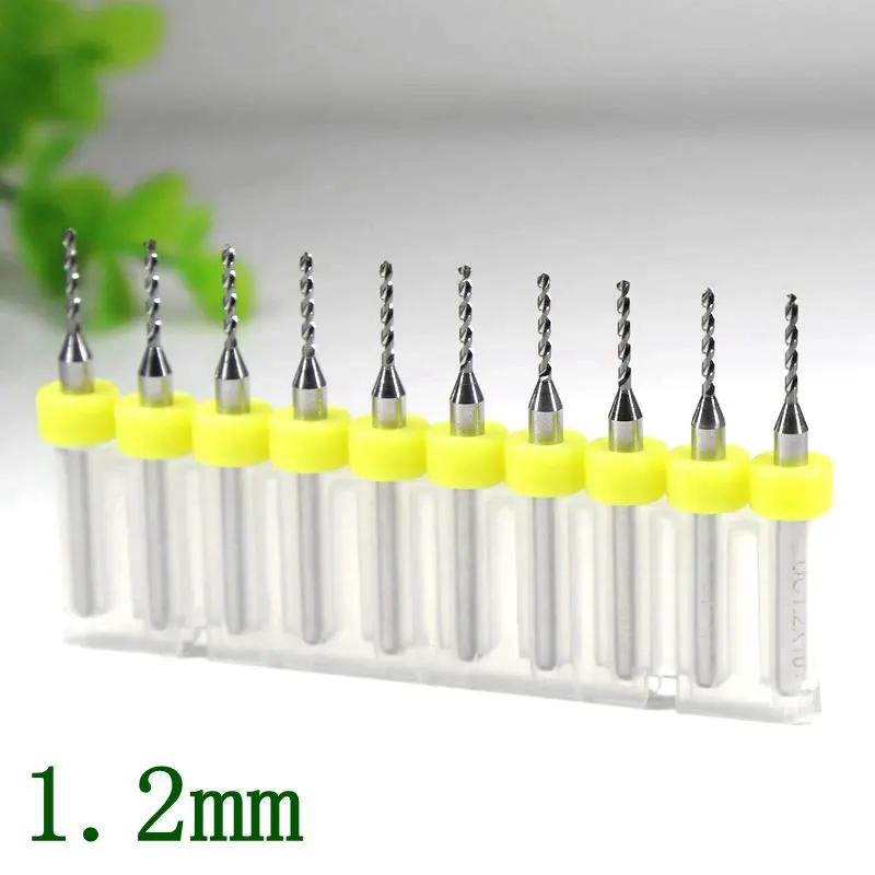 1.2mm 10pcs Печатной платы сверла 0,3-1,2 мм, карбид вольфрама Микро Мини электрическая дрель, 10 шт. деревообрабатывающий фрезерный станок с ЧПУ, инструменты, сверления стекла, фрезы для станка с ЧПУ - Цвет: 1.2mm 10pcs