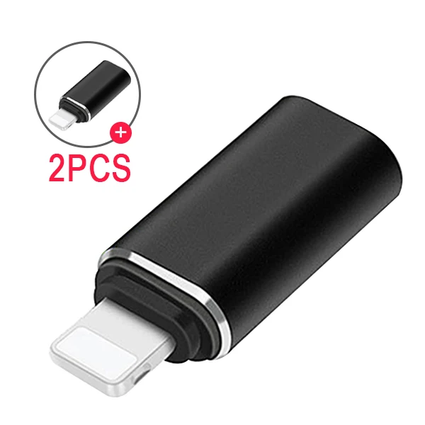 2PC ACCEZZ 5 шт. USB OTG адаптер для iphone X 7 8 Plus XS MAX XR Синхронизация данных зарядное устройство тип-c для освещения 8-контактный конвертер для Apple 6S 5S - Цвет: 2PC