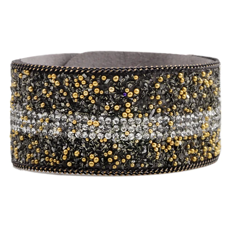 LUFANG 2019 Fashion Jewelry Multicolored Crystal Charm Bracelets For Women Birthday Gift Trendy Wide Bangles Chain | Украшения и