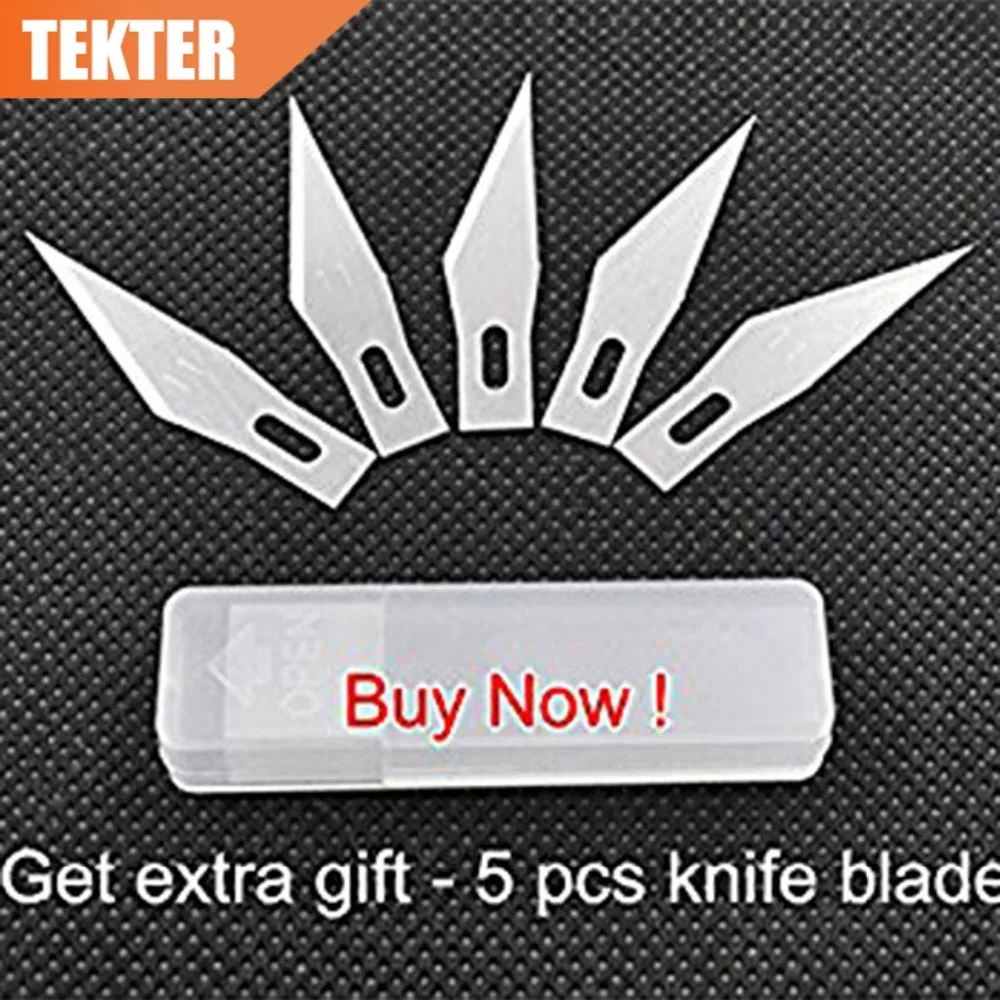 TEKTER Metal Handle Hobby Knife Cutter Craft knife Pen with 5pcs Blade Knives set for PCB Phone Repair DIY tool | Инструменты
