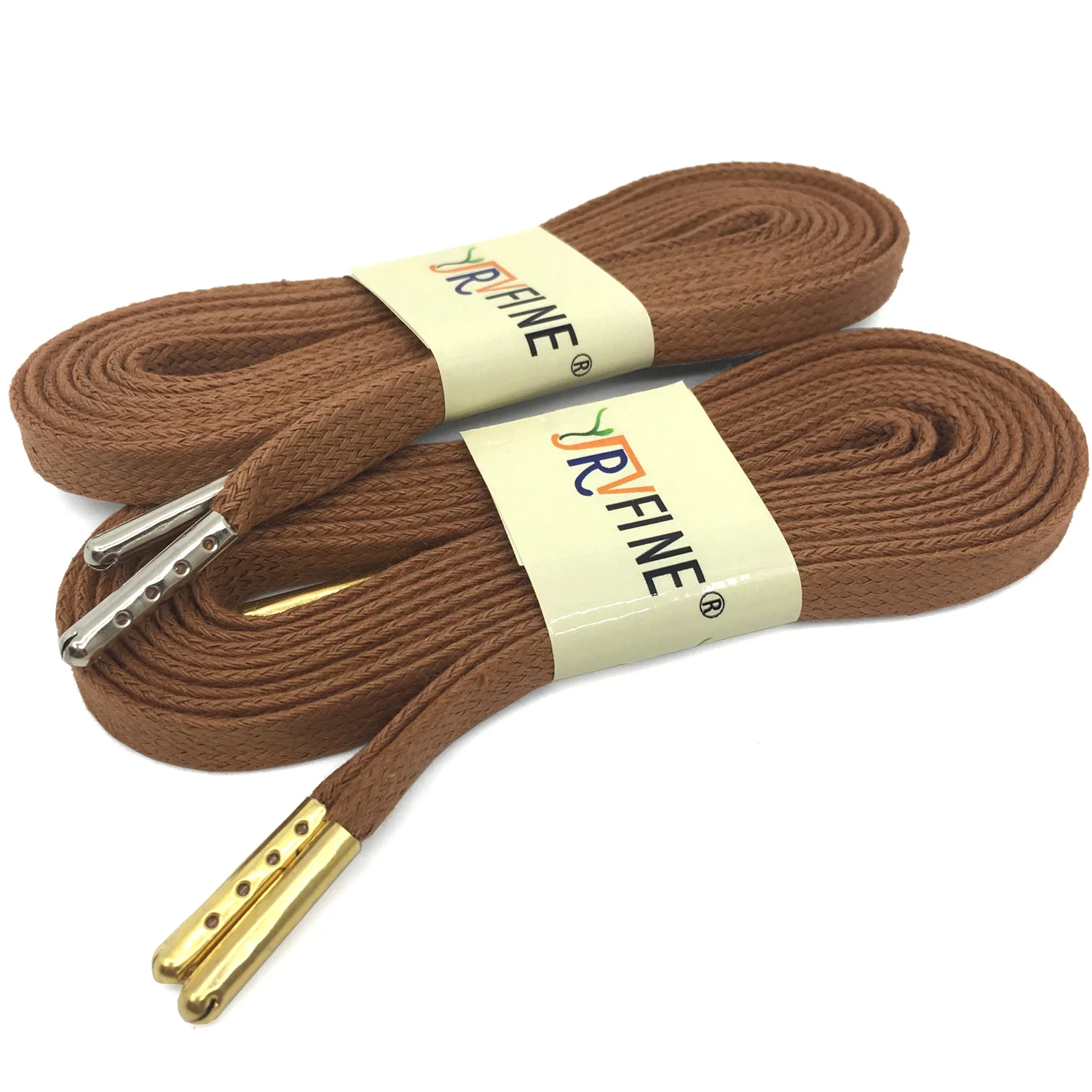 05 Maroon YJRVFINE/2 пары толстых вощеных хлопковых плоских шнурков с золотыми серебряными металлическими наконечниками, высококачественные Вощеные кожаные модельные шнурки - Цвет: 05 Maroon