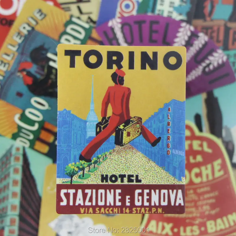 56 шт. наклейки с логотипом в стиле ретро для путешествий отеля JDM