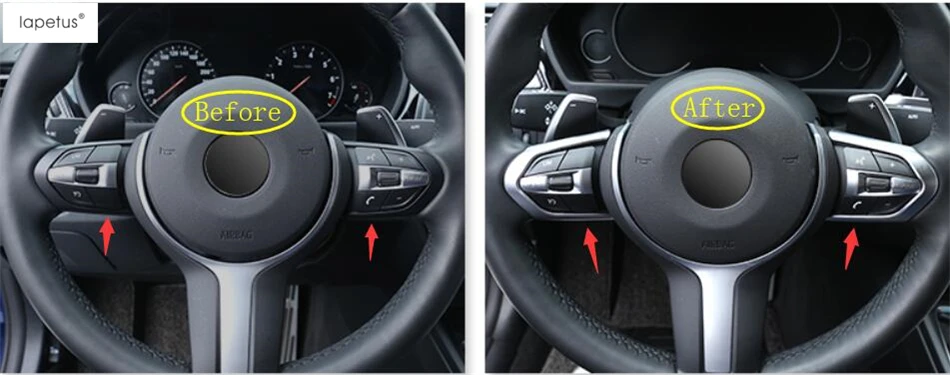 

Accessories For BMW 1 Series F20 M-Sport 2015 2016 2017 Steering Wheel Decor Button Cover Kit Trim ABS Matte Carbon Fiber Look