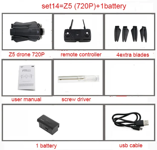 set14 SJRC Z5/F11 gps 5G Wi-Fi FPV Дрон с камерой 1080P 25 минут время полета бесщеточный мотор складной рычаг селфи RC Дрон Квадрокоптер - Цвет: set14