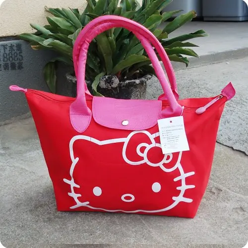 2012Hotsale+Free Shipping New Arrival Hello Kitty Bag /Shopping Bag/Hand BagBlack Pnk Red Rose pink 1PCS | Багаж и сумки