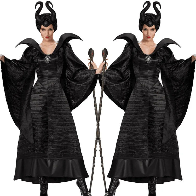 Хэллоуин женский черный Спящая красавица королева ведьм Maleficent костюмы