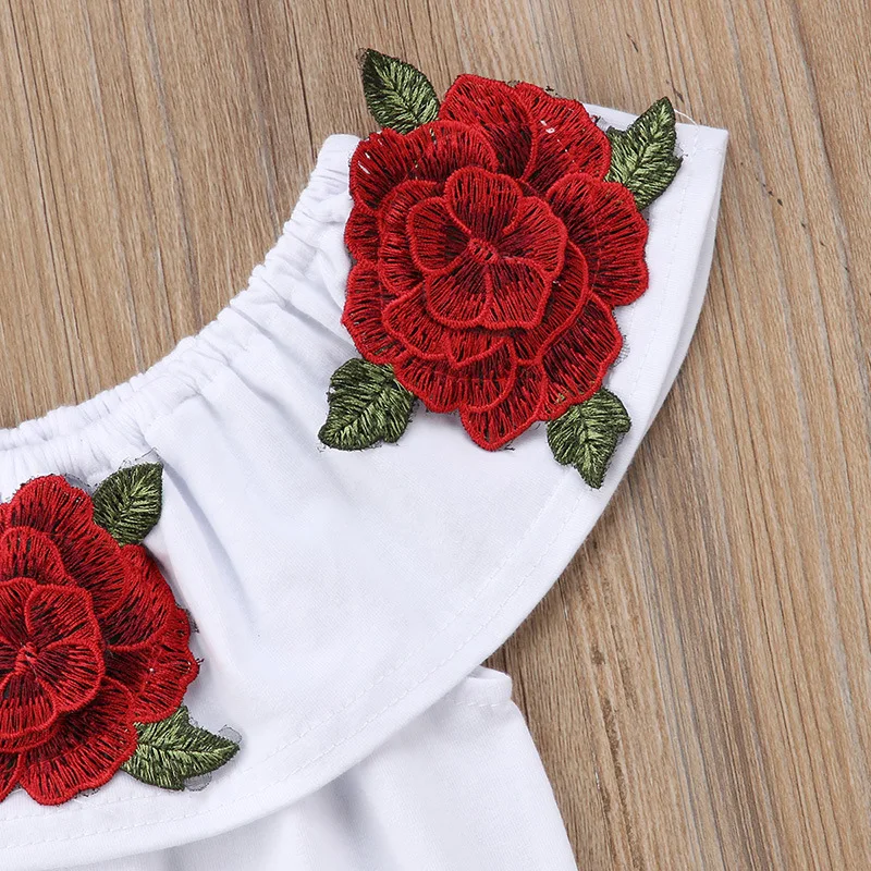 Новинка лета 2019 комплект одежды для маленьких девочек розовая рубашка с вышивкой