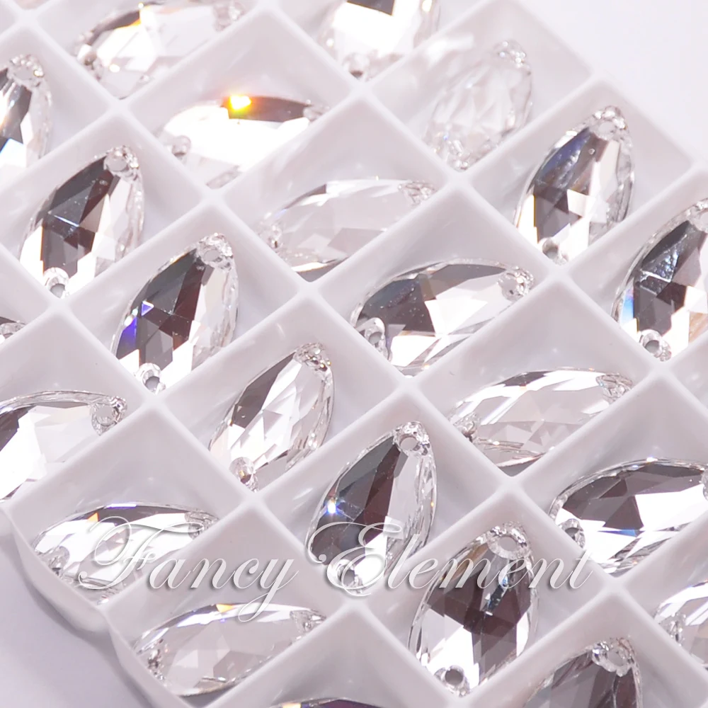 Кристаллы Swarovski (3230) 18x10 5 мм прозрачные (001) 3 шт. стразы для пришивания камня|crystal