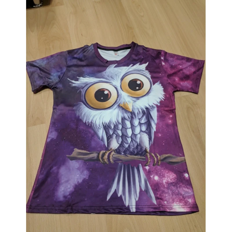 Модная одежда топы футболки пуловер God Owl испанская футболка 3d фиолетовая