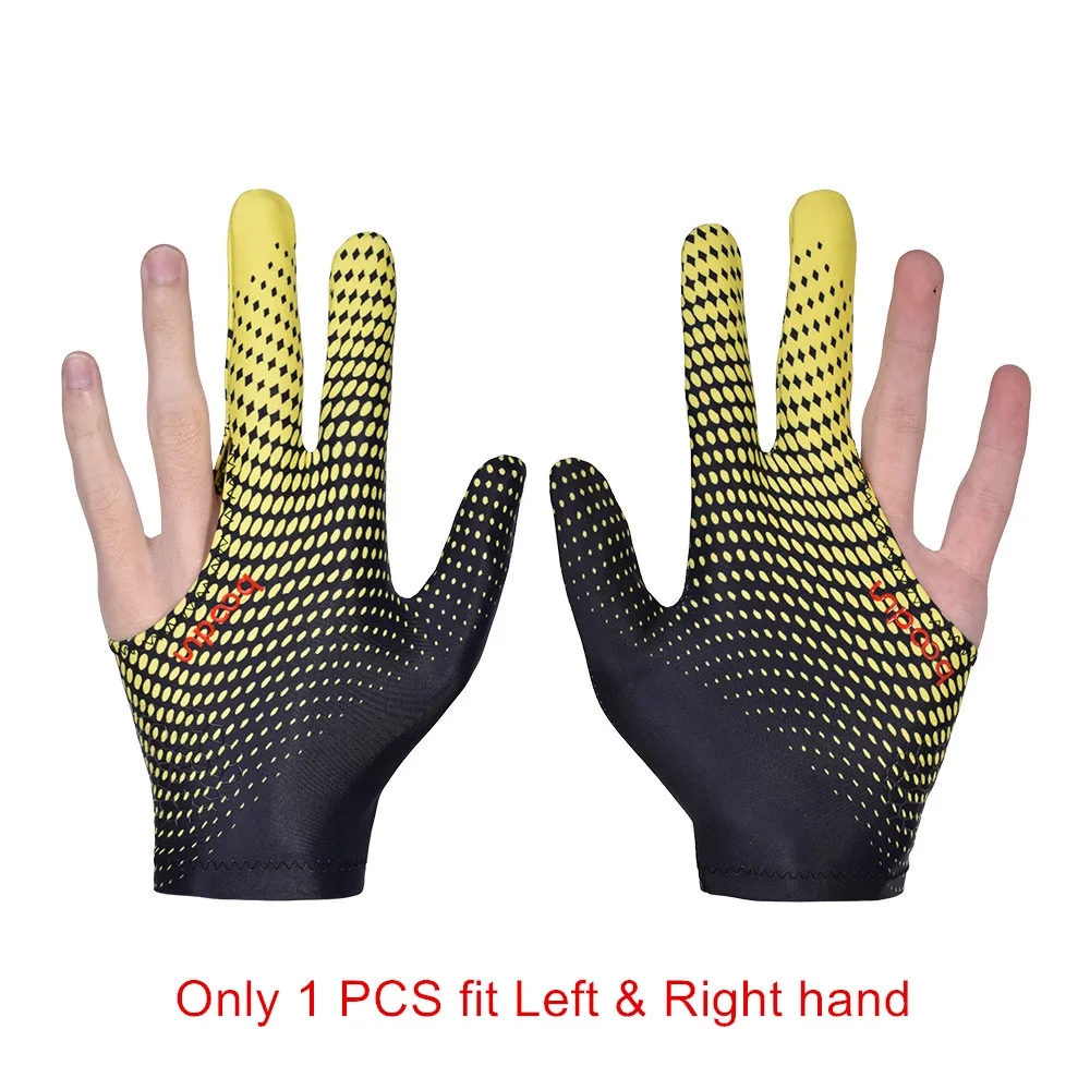 1 шт., мужские и женские бильярдные перчатки, подходят как для левой, так и для правой руки, три пальца, перчатки для игры в пул, перчатки для снукера, аксессуары для бильярда