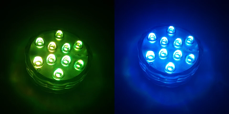 Waterproof Underwater Light, Submersible LED Lights with Remote Control RGB Multicolor LED Pond Lighting Set for Vase Base