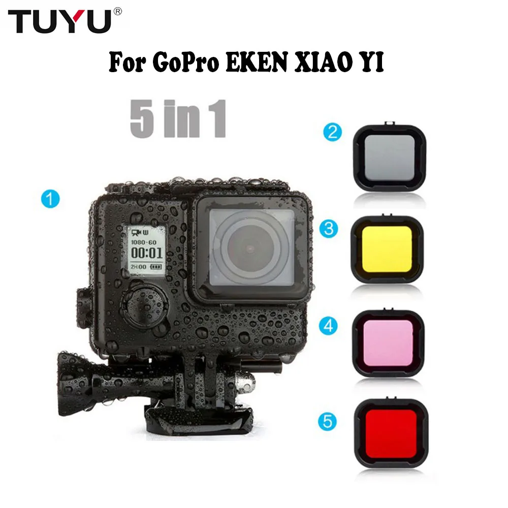 Фильтр для дайвинга EKEN H9r plus H5S H6S H8r GoPro Hero 3 + камеры Go Pro 4 Black Camera вида цветов фильтр